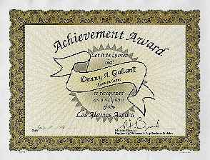 Los Alamos Achievement Award Certificate